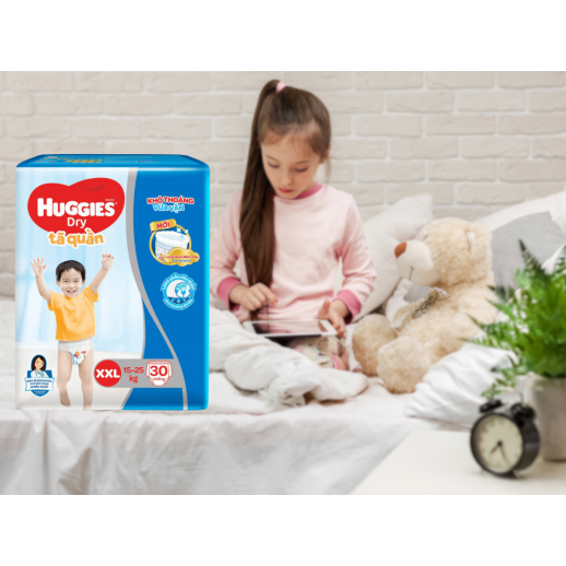 Bỉm tã quần Huggies Dry size XXL 30 miếng (15-25kg) Bỉm tã quần Huggies Dry size XXL 30 miếng (15-25kg)