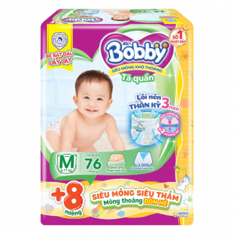 Tã Quần Bobby M 76 miếng