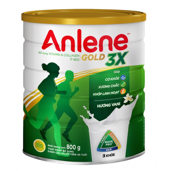 Sữa Anlene Gold 3 KHỎE hương Vani 800g (trên 40 tuổi)