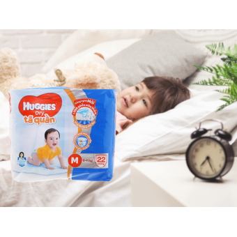 Bỉm - Tã quần Huggies size M - 22 miếng (Cho bé 6 - 11kg)