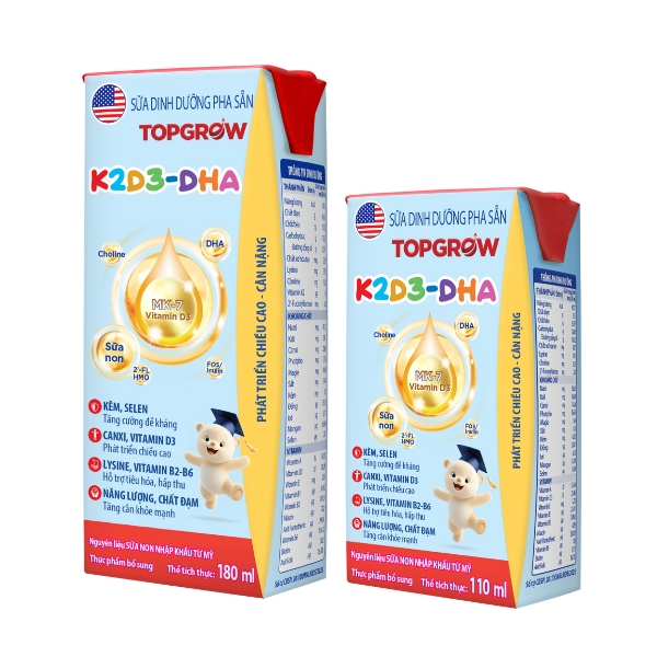 Sữa dinh dưỡng pha sẵn Topgrow K2D3 – DHA